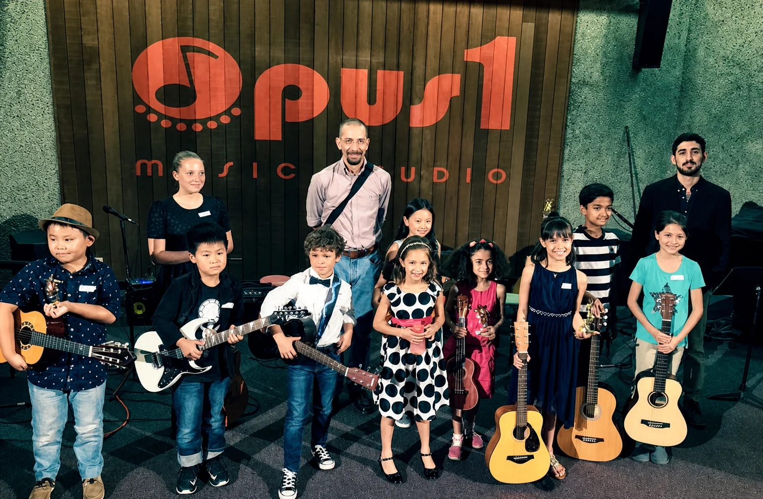 Guitar student recital moment