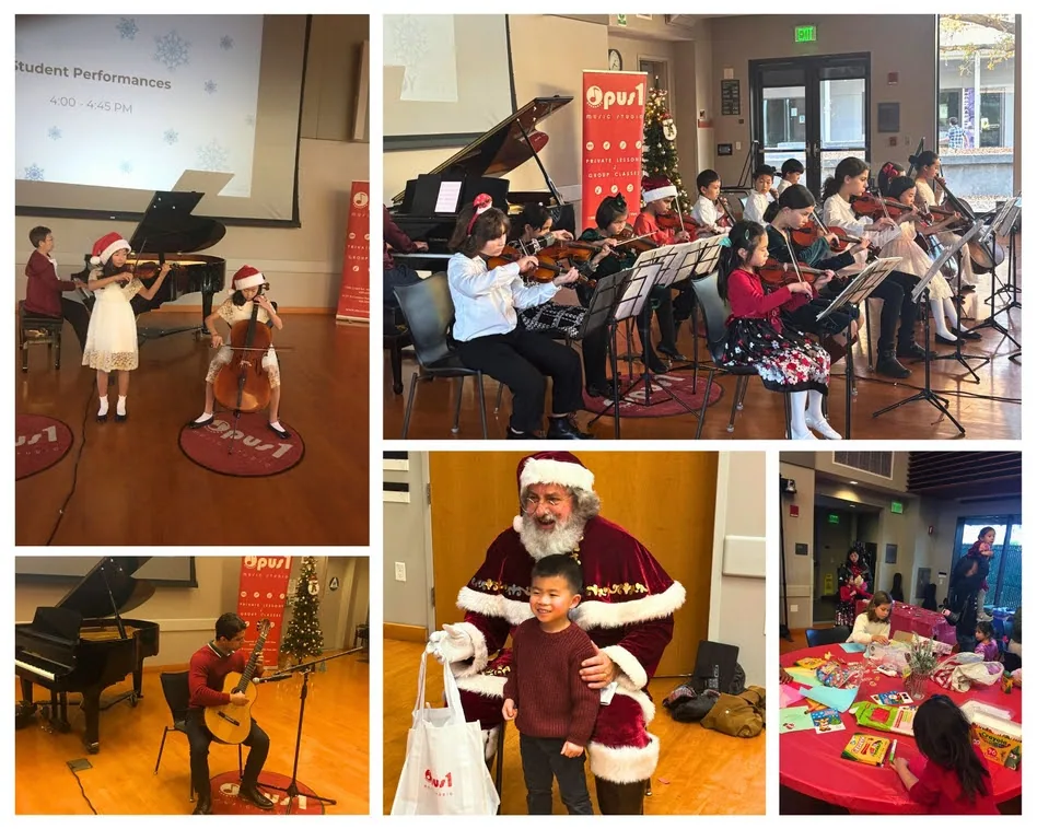 Students at Opus 1 holiday performance party