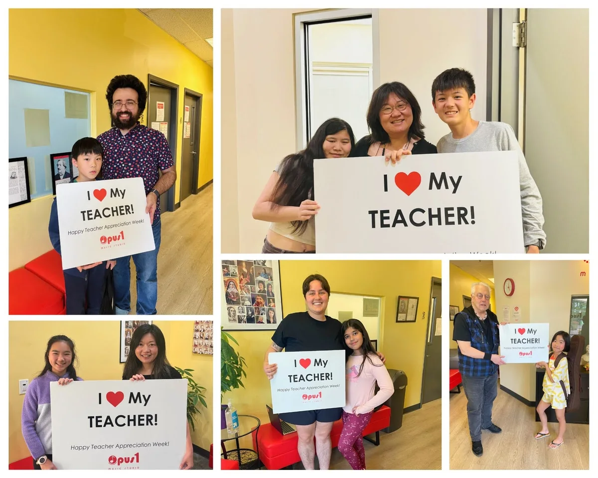Students and families at Opus 1 Music Studio