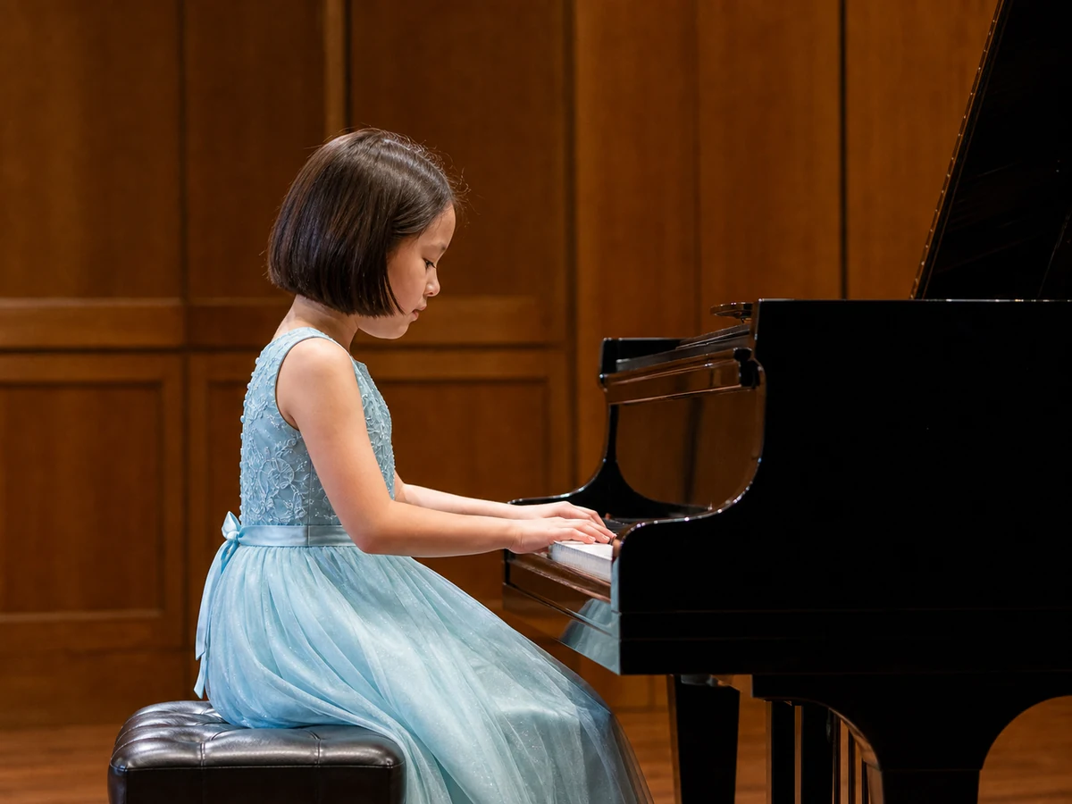 Young piano performer