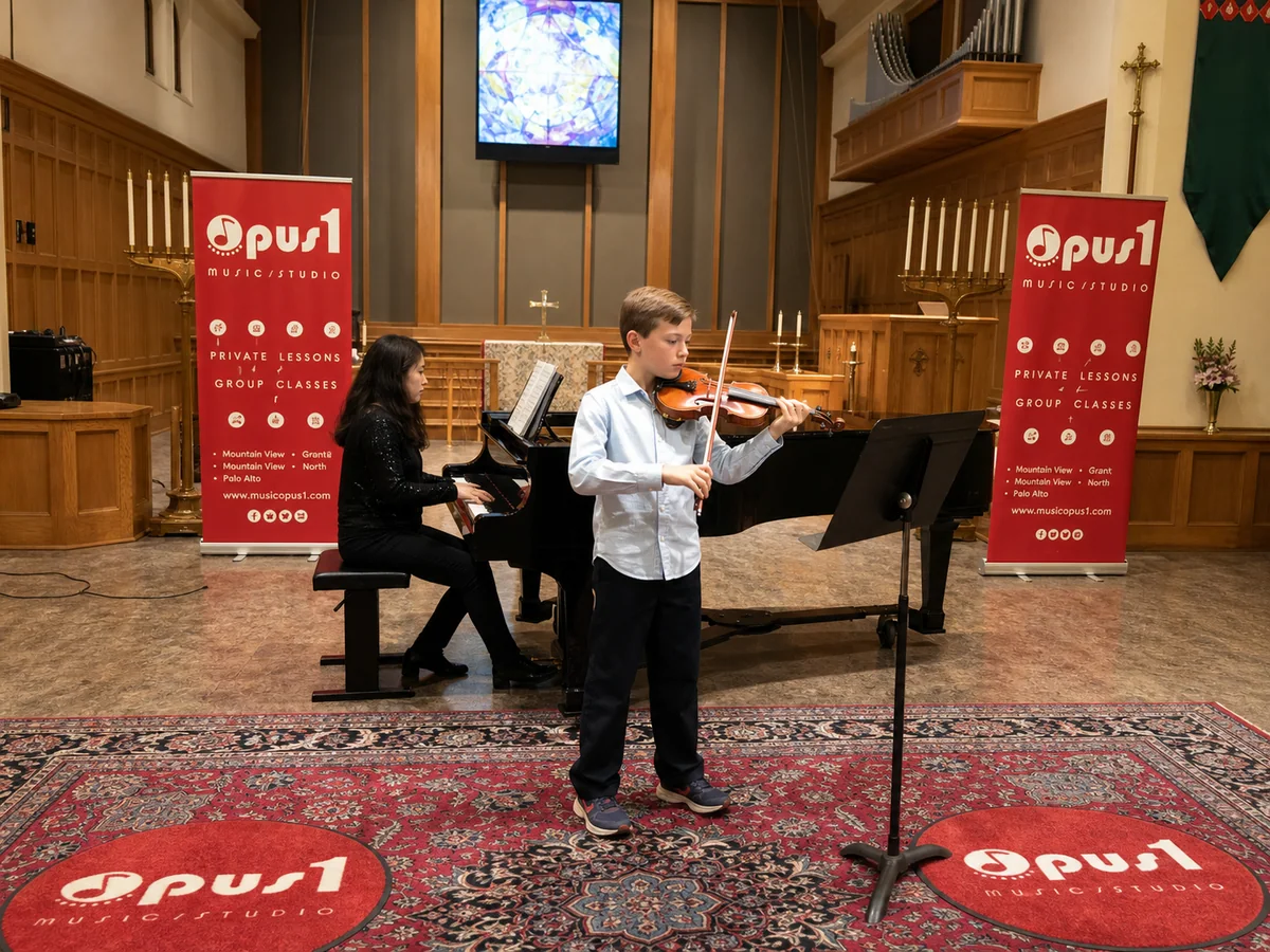 Violin student recital performance
