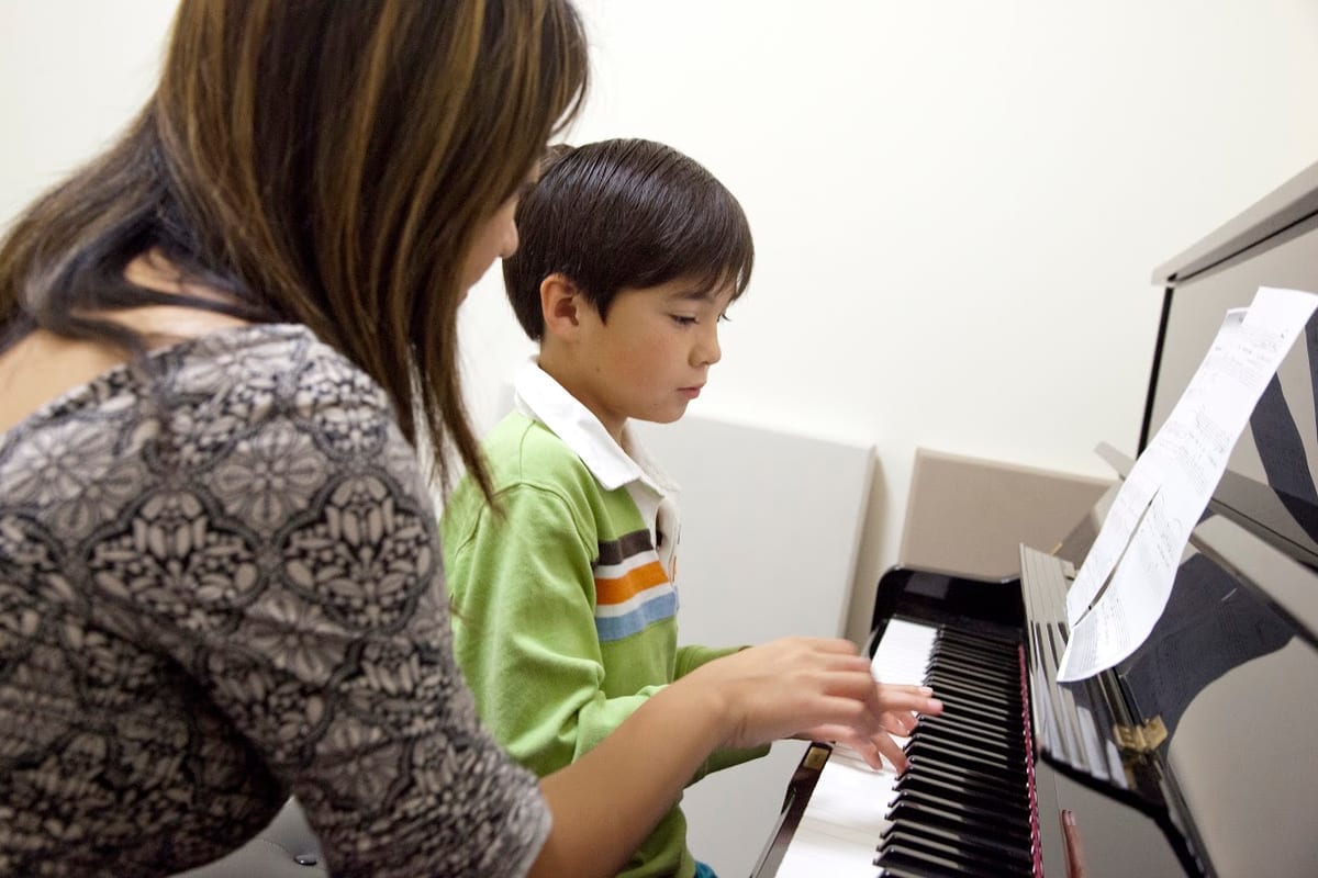 Grant Road music lesson room with piano