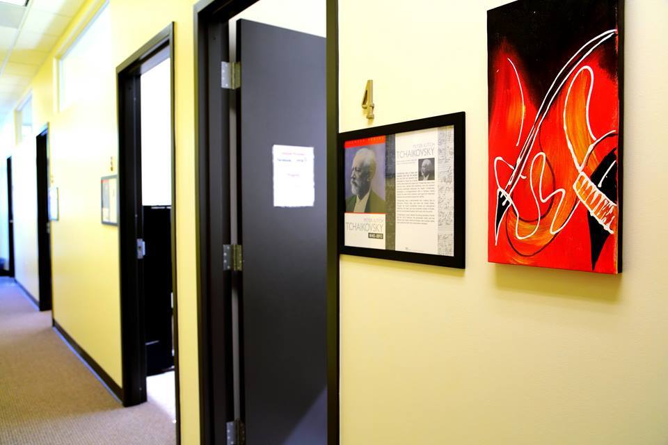 Piano room at the Palo Alto music studio