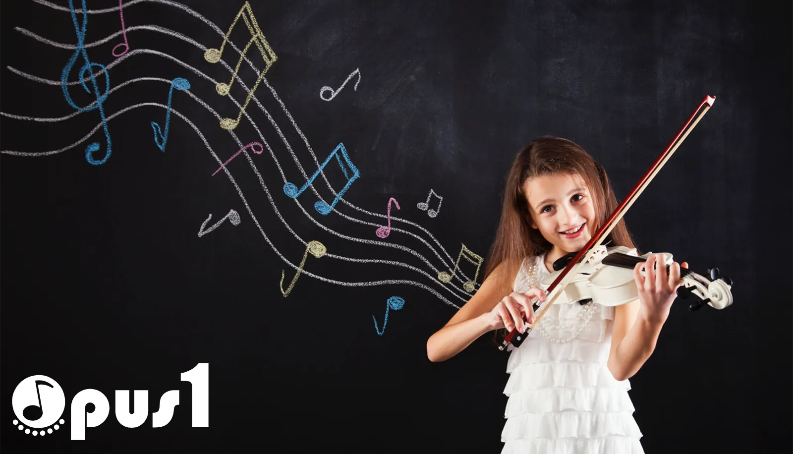 Child violin lesson at Opus 1 Music Studio